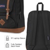 JanSport Cortlandt Laptop Backpack, Russet Red, 15” Laptop Sleeve-Synthetic Leather Shoulder Computer Bag with Large Compartment, Padded Straps- Rucksack for Men, Women(Misty Rose)