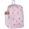 JanSport Superbreak Plus FX Backpack – Work, Travel, or Laptop Bag with Water Bottle Pocket – Oil Slick Black(Pink Ice Cherry Emb)