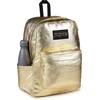 JanSport Superbreak Plus FX Backpack – Work, Travel, or Laptop Bag with Water Bottle Pocket – Oil Slick Black(Surreal Shine Gold)