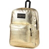 JanSport Superbreak Plus FX Backpack – Work, Travel, or Laptop Bag with Water Bottle Pocket – Oil Slick Black(Surreal Shine Gold)