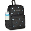 JanSport Superbreak Plus FX Backpack – Work, Travel, or Laptop Bag with Water Bottle Pocket – Oil Slick Black(Tiny Butterflies Black/Md Blu/Lt Blu)