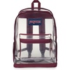 JanSport 25.5L Clear Pack – Large Transparent Mesh Bottom, Clear(Cherry Lacquer)