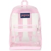 JanSport 25.5L Clear Pack – Large Transparent Mesh Bottom, Clear(Pink Ice)