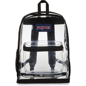 JanSport 25.5L Clear Pack – Large Transparent Mesh Bottom, Clear(Clear)