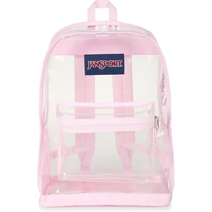 JanSport 25.5L Clear Pack – Large Transparent Mesh Bottom, Clear(Pink Ice)