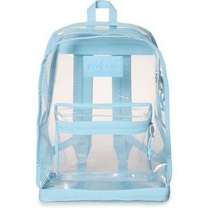 JanSport 25.5L Clear Pack – Large Transparent Mesh Bottom, Clear(Sky High Blue)