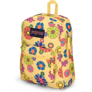 JanSport 26L Cross Town Backpack – 12 inch Daypack, Russet Red(Power to the Flower)