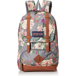 JanSport Cortlandt Laptop Backpack, Russet Red, 15” Laptop Sleeve-Synthetic Leather Shoulder Computer Bag with Large Compartment, Padded Straps- Rucksack for Men, Women(Grey Bouquet)