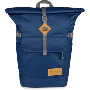JanSport Hatchet Rolltop Backpack – 17-inch Padded Laptop Sleeve, Spacious Main Compartment, Dual Water Bottle Pockets, Navy(Navy)