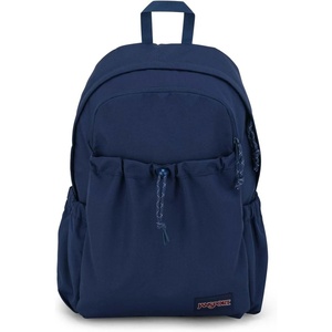 JanSport Lounge Pack – Large Main Compartment, Dual Water Bottle Pockets, Front Drawcord Pocket, Padded Laptop Sleeve, Navy(Navy)
