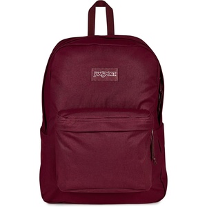 JanSport Superbreak Plus FX Backpack – Work, Travel, or Laptop Bag with Water Bottle Pocket – Oil Slick Black(Cherry Lacquer/Cherry L)