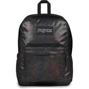 JanSport Superbreak Plus FX Backpack – Work, Travel, or Laptop Bag with Water Bottle Pocket – Oil Slick Black(Oil Slick Black)