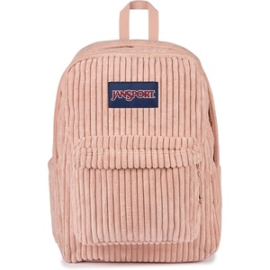 JanSport Superbreak Plus FX Backpack – Work, Travel, or Laptop Bag with Water Bottle Pocket – Oil Slick Black(Surreal Corduroy Misty Rose)