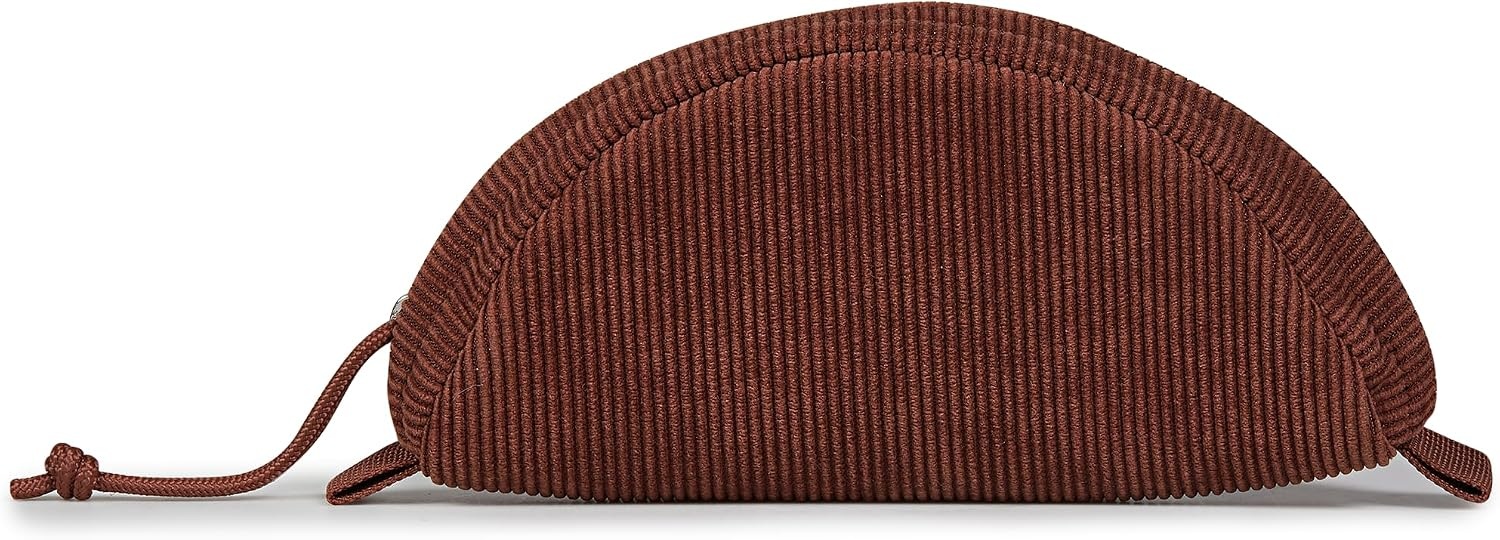 image:imageJanSport Luna Blue Compact Minimalist Semicircular PouchBasic Brown Corduroy