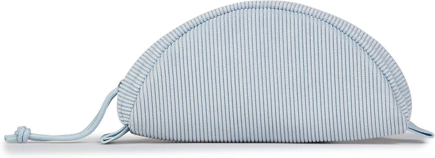 image:imageJanSport Luna Blue Compact Minimalist Semicircular PouchBlue Dusk Corduroy