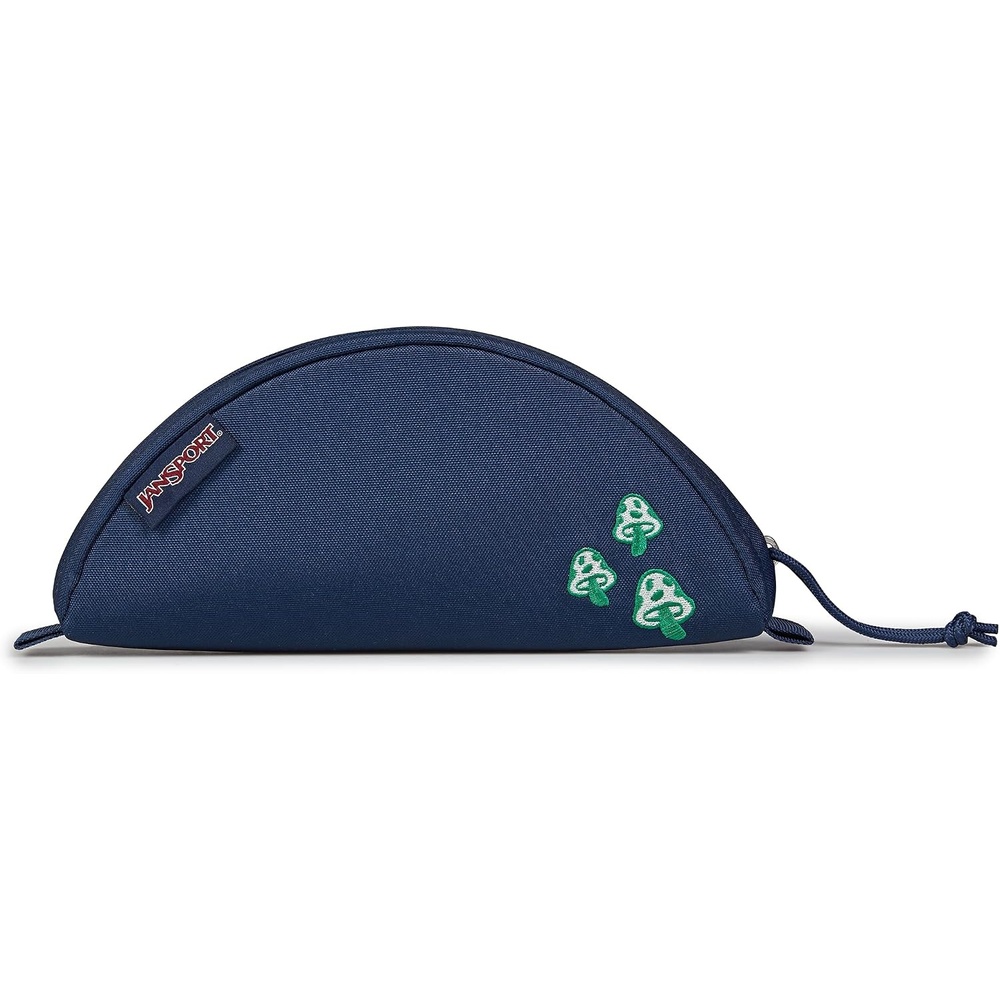 image:imageJanSport Luna Blue Compact Minimalist Semicircular PouchMushroom Embroidery
