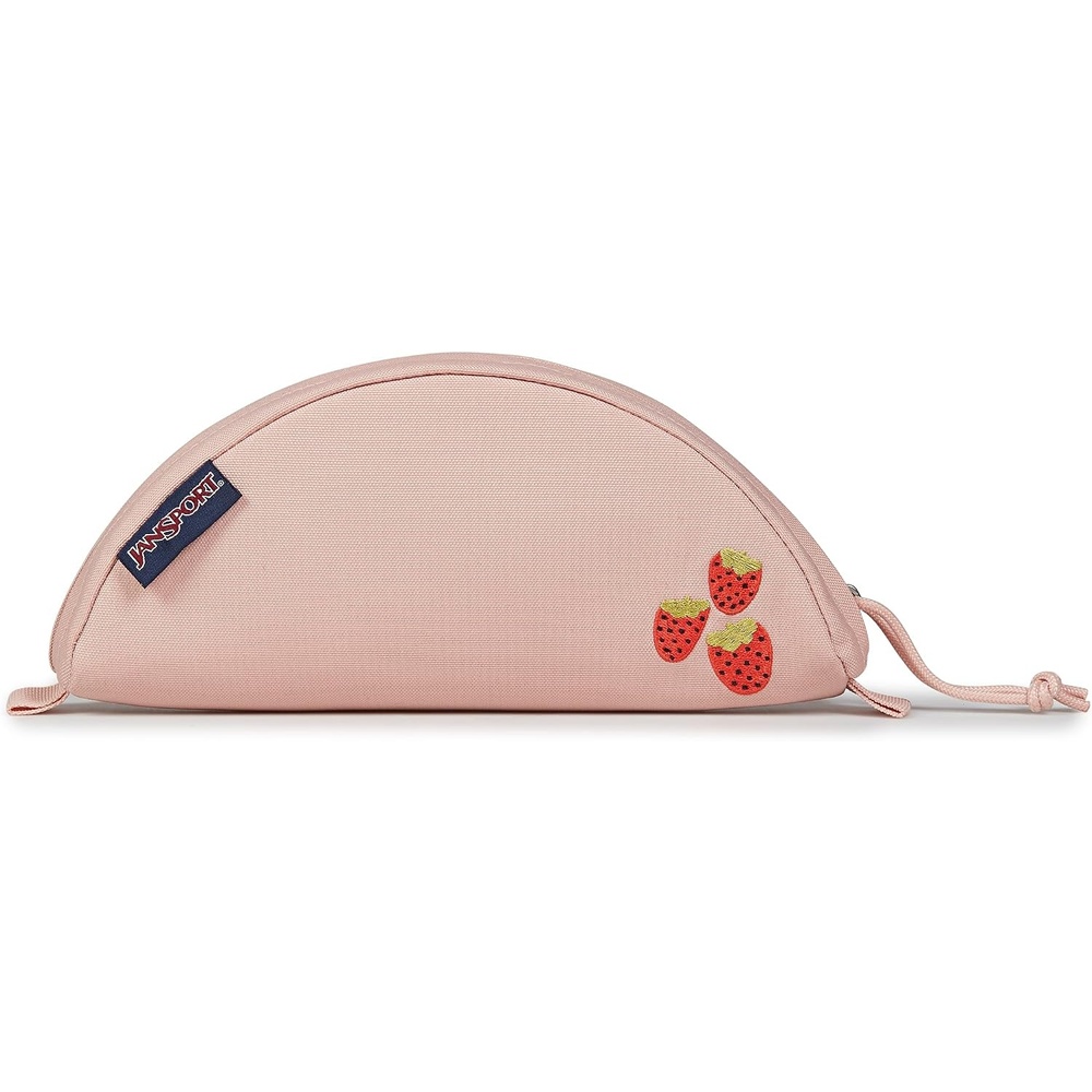 image:imageJanSport Luna Blue Compact Minimalist Semicircular PouchStrawberry Embroidery