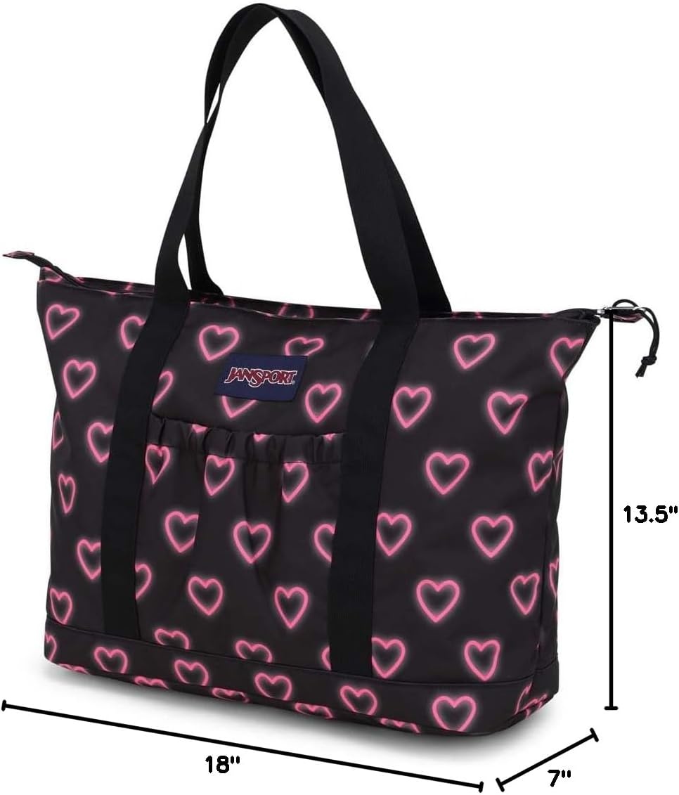 image:imageJanSport Daily Tote Store You Essentials Over Shoulder Or By Your SideHappy Hearts Black