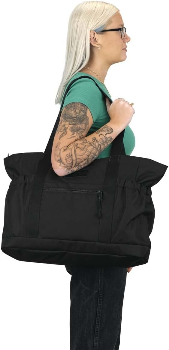 image:imageJanSport Everyday Large Tote Spacious Tote Bag with Padded 15Inch Laptop Sleeve Zippered CompartmentsBlack