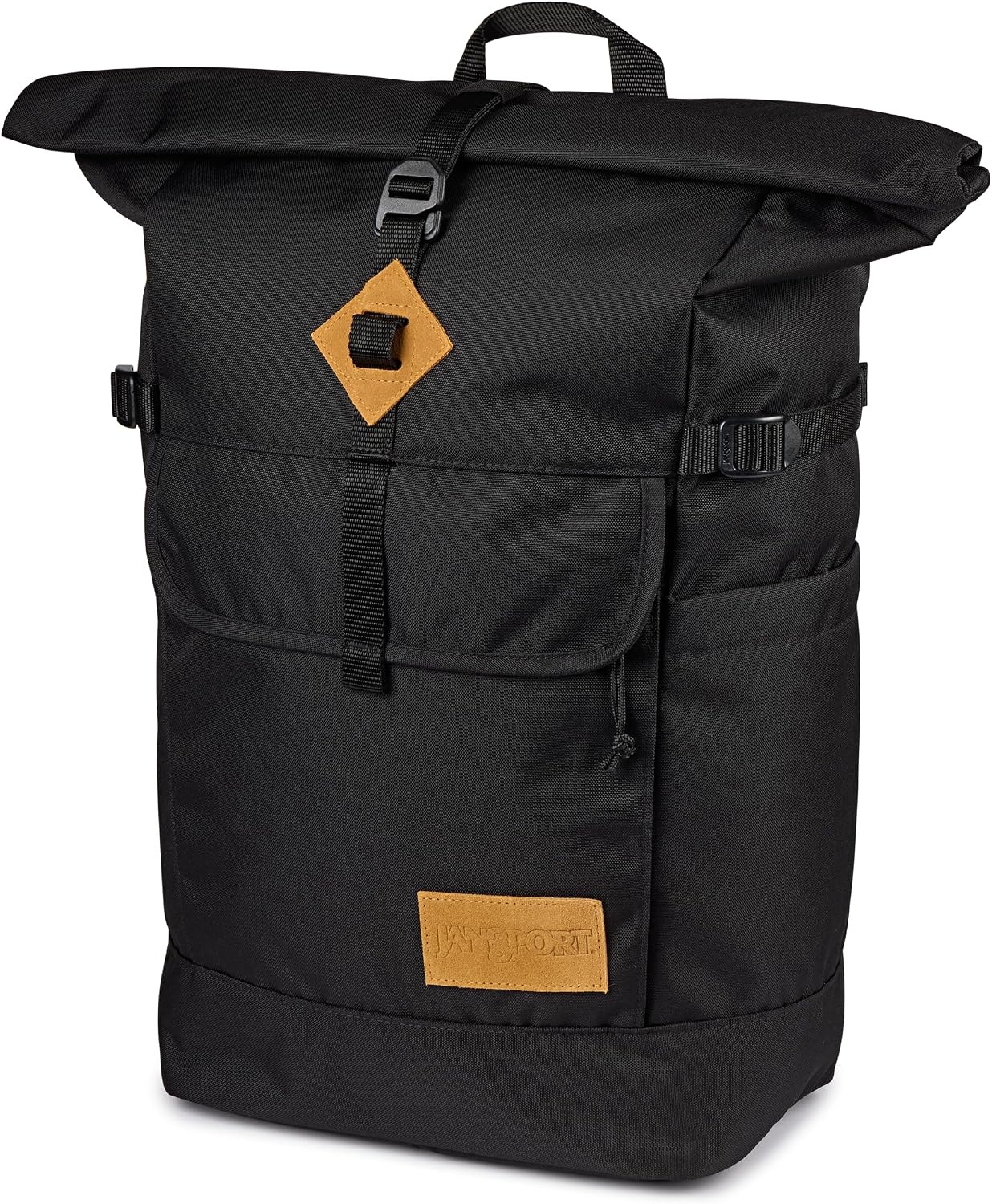 image:imageJanSport Hatchet Rolltop Backpack 17inch Padded Laptop Sleeve Spacious Main Compartment Dual Water Bottle Pockets Russet RedBlack