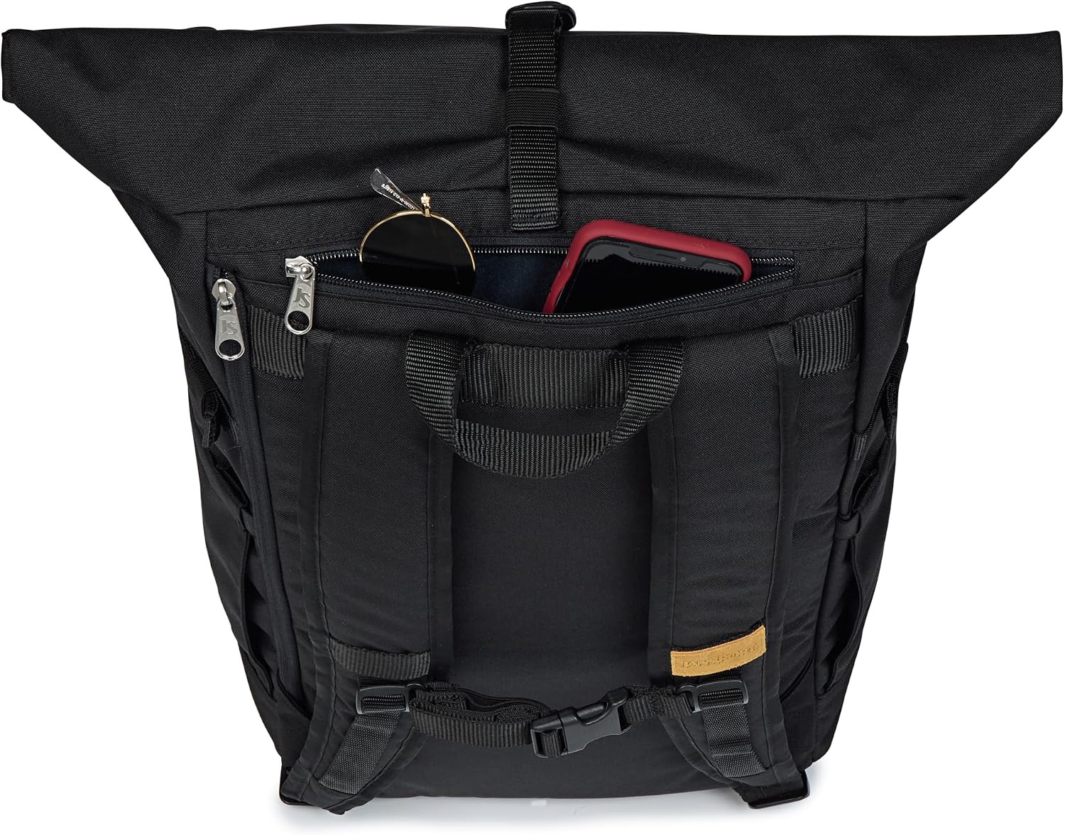 image:imageJanSport Hatchet Rolltop Backpack 17inch Padded Laptop Sleeve Spacious Main Compartment Dual Water Bottle Pockets Russet RedBlack