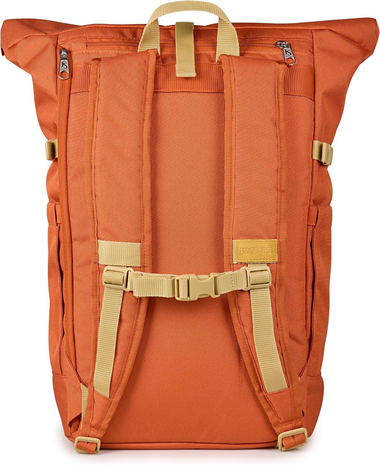 image:imageJanSport Hatchet Rolltop Backpack 17inch Padded Laptop Sleeve Spacious Main Compartment Dual Water Bottle Pockets Russet RedDune Red