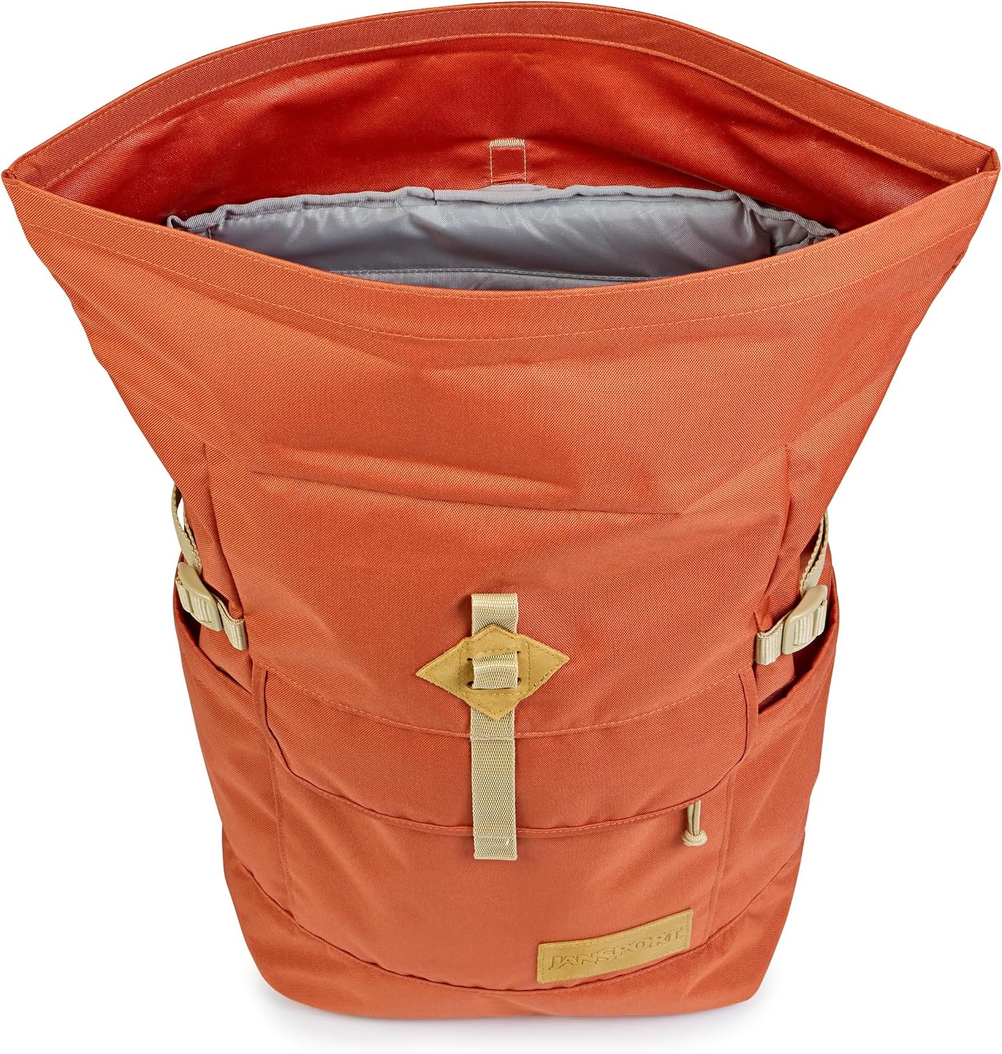 image:imageJanSport Hatchet Rolltop Backpack 17inch Padded Laptop Sleeve Spacious Main Compartment Dual Water Bottle Pockets Russet RedDune Red