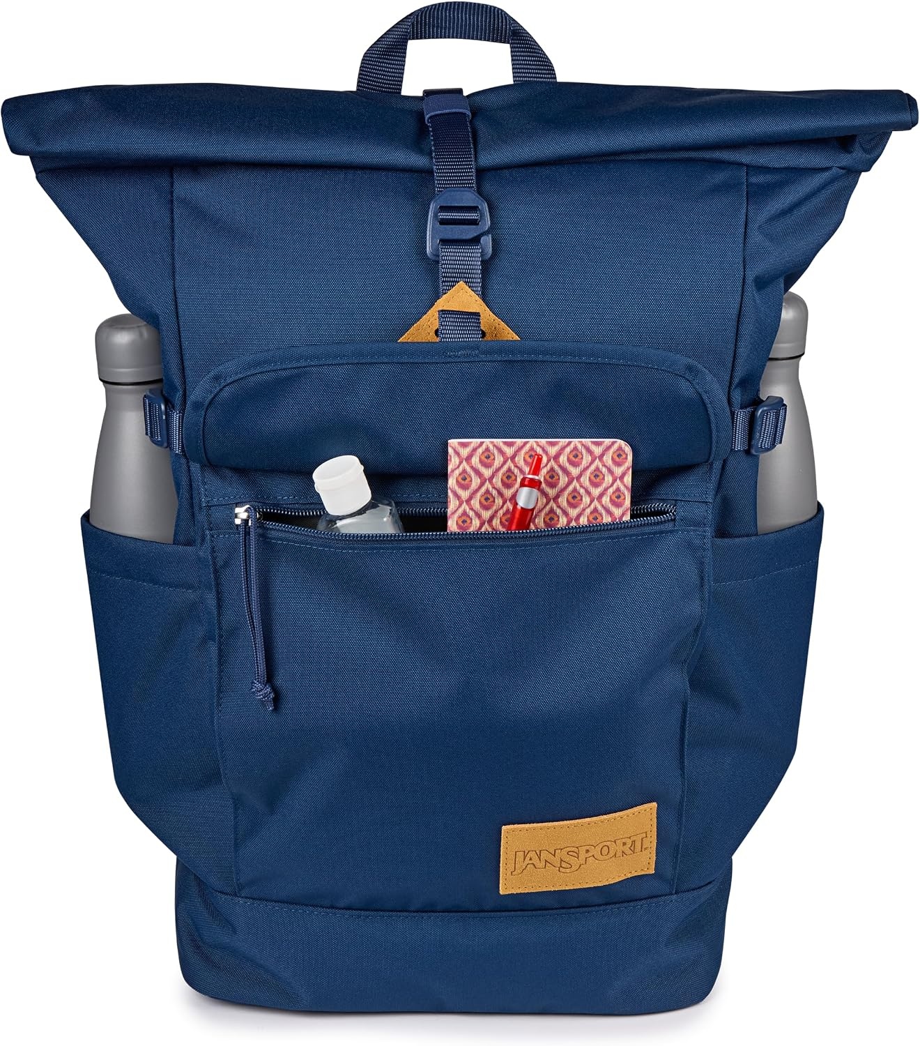 image:imageJanSport Hatchet Rolltop Backpack 17inch Padded Laptop Sleeve Spacious Main Compartment Dual Water Bottle Pockets Russet RedNavy
