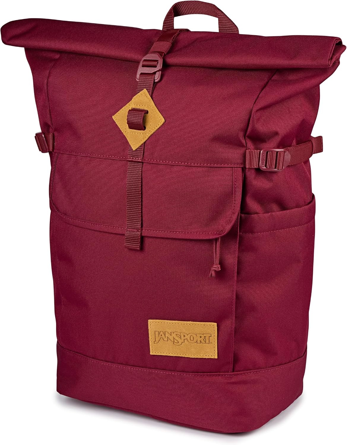 image:imageJanSport Hatchet Rolltop Backpack 17inch Padded Laptop Sleeve Spacious Main Compartment Dual Water Bottle Pockets Russet RedRusset Red
