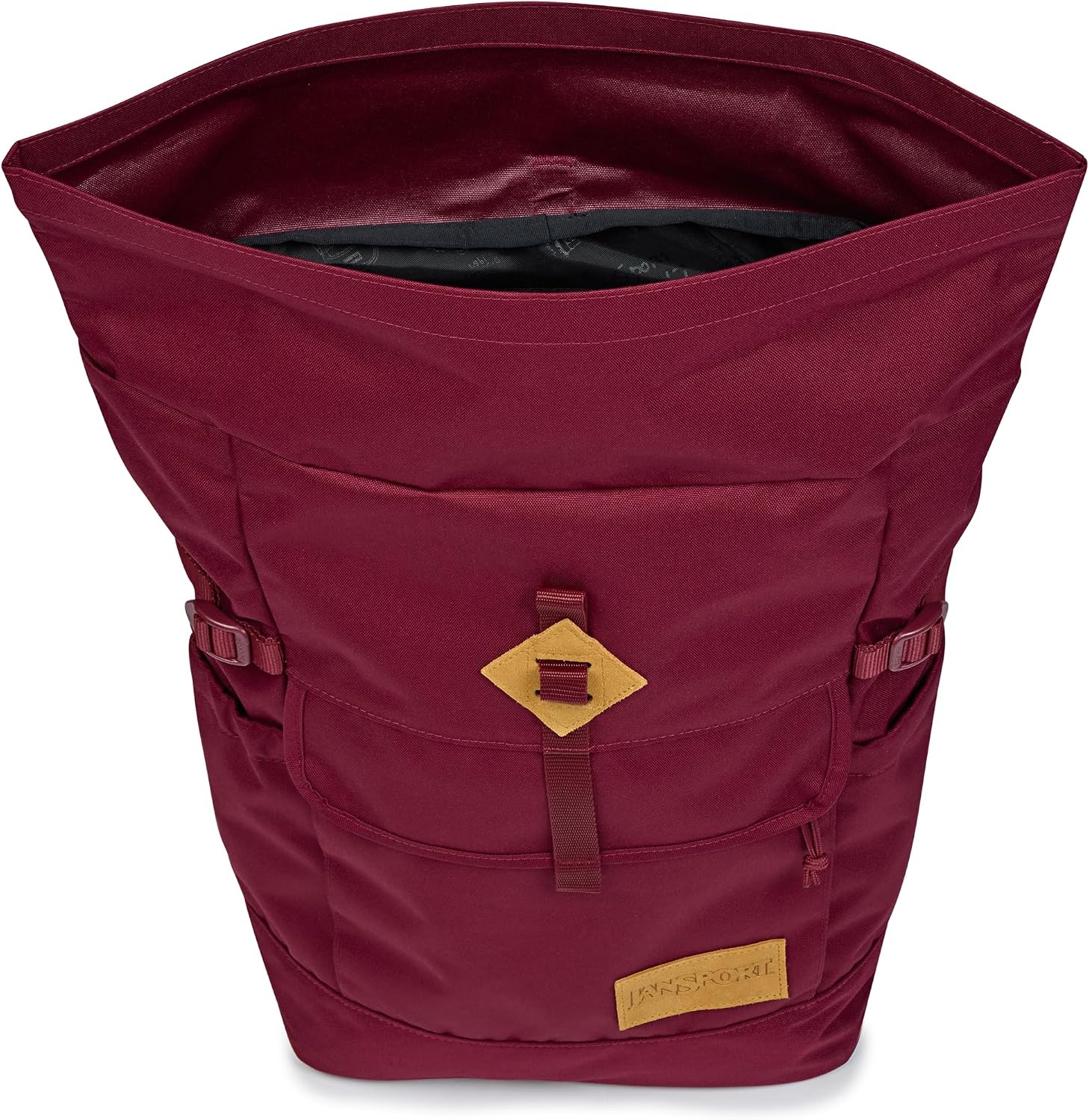 image:imageJanSport Hatchet Rolltop Backpack 17inch Padded Laptop Sleeve Spacious Main Compartment Dual Water Bottle Pockets Russet RedRusset Red
