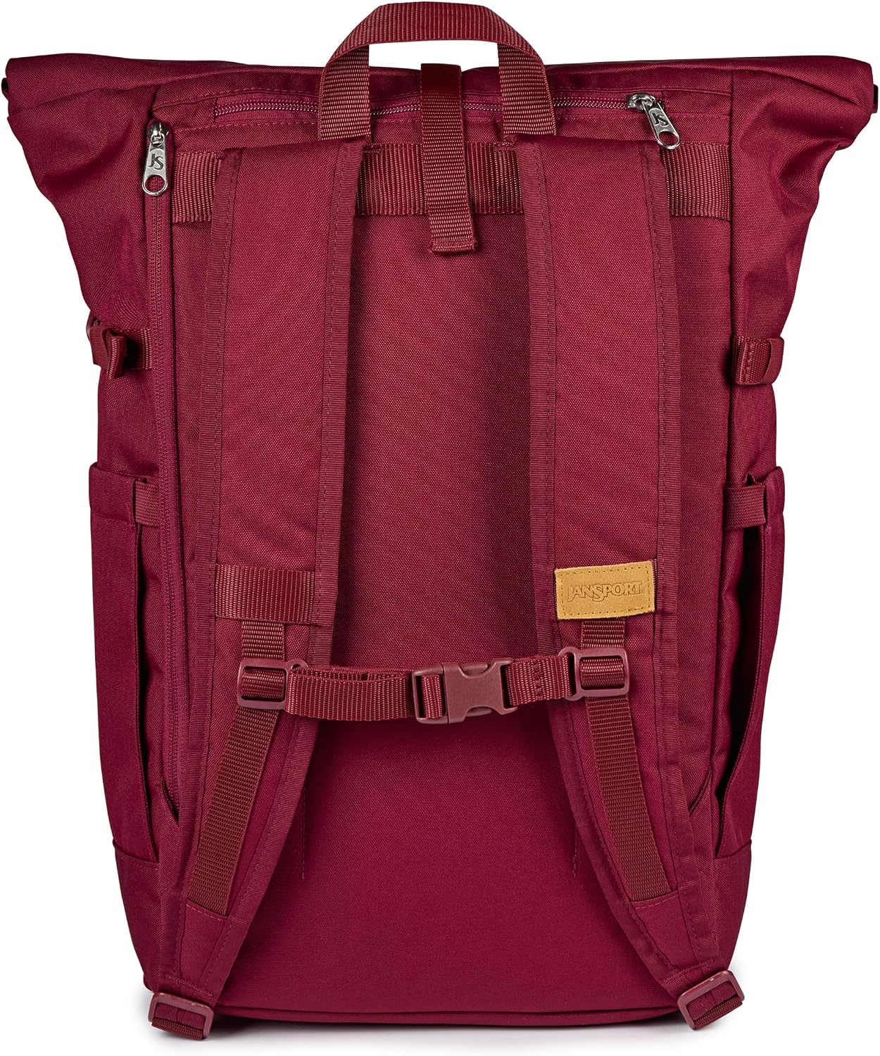 image:imageJanSport Hatchet Rolltop Backpack 17inch Padded Laptop Sleeve Spacious Main Compartment Dual Water Bottle Pockets Russet RedRusset Red