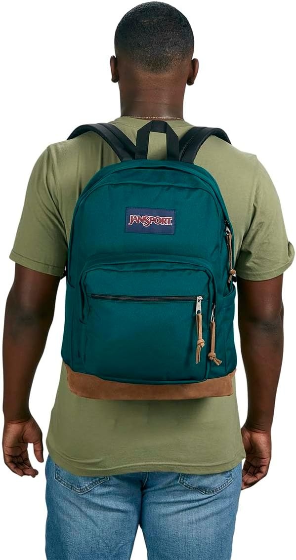 image:imageJanSport Right Pack Backpack Durable Daypack with Padded 15 Laptop Sleeve Spacious Main Compartment amp Integrated Water Bottle Pocket Pastel LilacDeep Juniper