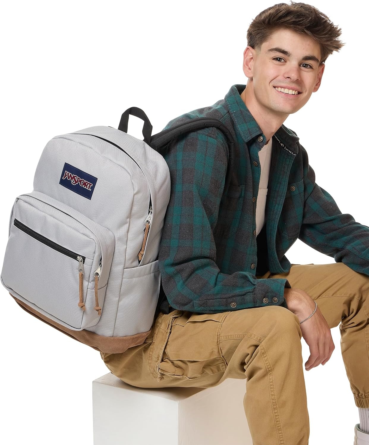 image:imageJanSport Right Pack Backpack Durable Daypack with Padded 15 Laptop Sleeve Spacious Main Compartment amp Integrated Water Bottle Pocket Pastel LilacGrounded Grey