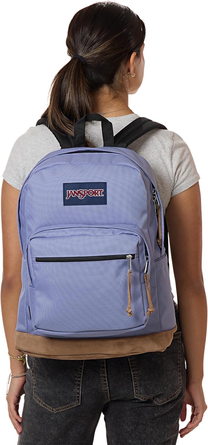 image:imageJanSport Right Pack Backpack Durable Daypack with Padded 15 Laptop Sleeve Spacious Main Compartment amp Integrated Water Bottle Pocket Pastel LilacLavender Ash