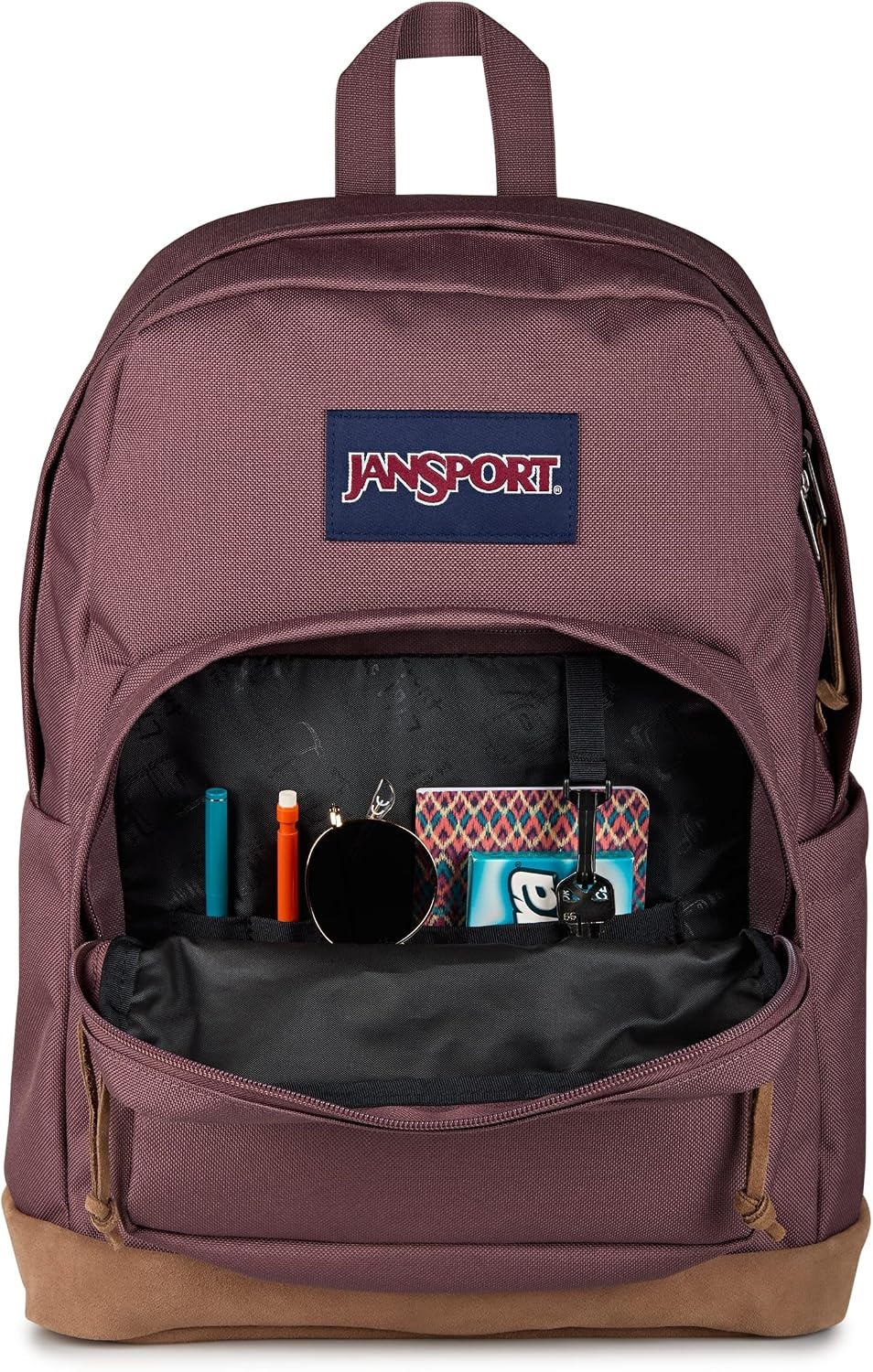 image:imageJanSport Right Pack Backpack Durable Daypack with Padded 15 Laptop Sleeve Spacious Main Compartment amp Integrated Water Bottle Pocket Pastel LilacMahogany Haze