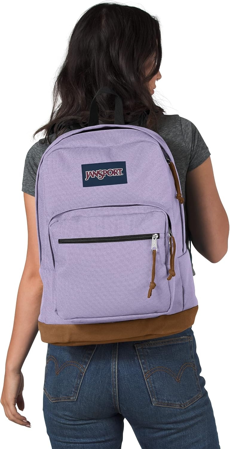 image:imageJanSport Right Pack Backpack Durable Daypack with Padded 15 Laptop Sleeve Spacious Main Compartment amp Integrated Water Bottle Pocket Pastel LilacPastel Lilac