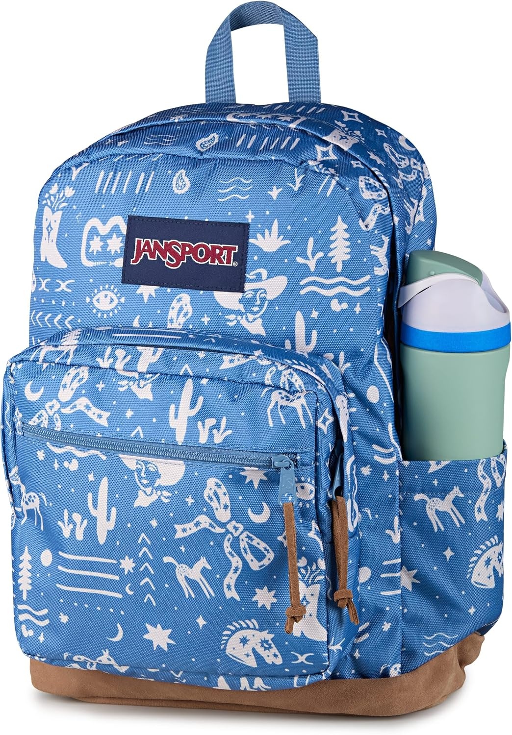 image:imageJanSport Right Pack Backpack Durable Daypack with Padded 15 Laptop Sleeve Spacious Main Compartment amp Integrated Water Bottle Pocket Pastel LilacYeehaw and Horses Elemental BlueCream