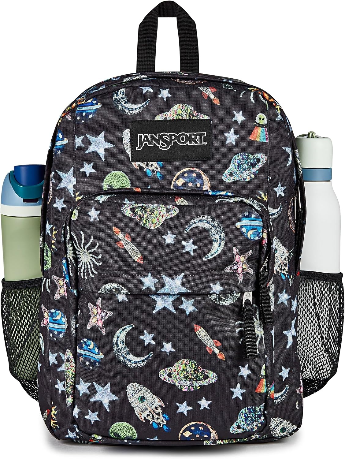 image:imageJanSport Right Pack Backpack Durable Daypack with Padded 15 Laptop Sleeve Spacious Main Compartment amp Integrated Water Bottle Pocket GraffitiedGalaxy Glam