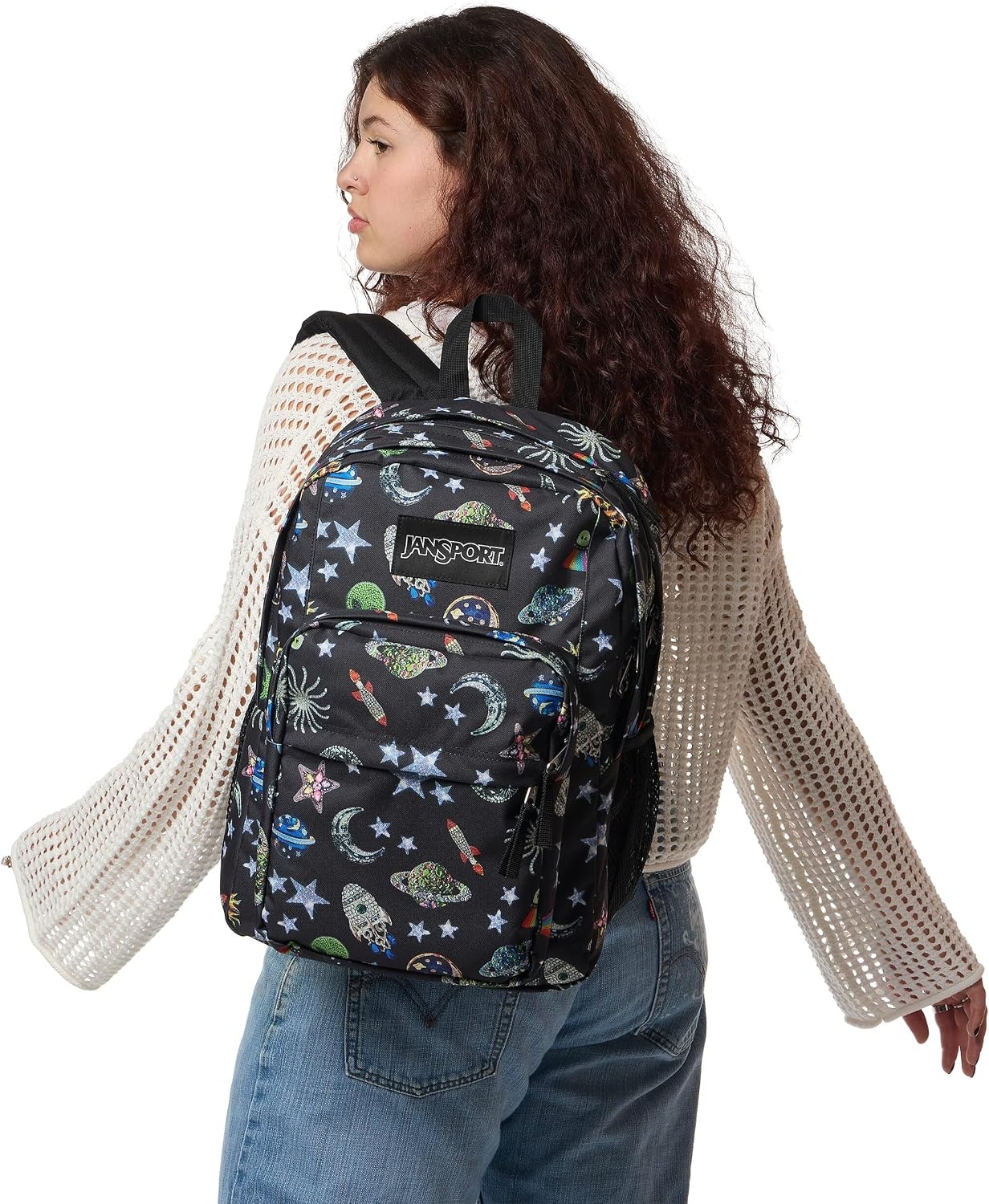 image:imageJanSport Right Pack Backpack Durable Daypack with Padded 15 Laptop Sleeve Spacious Main Compartment amp Integrated Water Bottle Pocket GraffitiedGalaxy Glam
