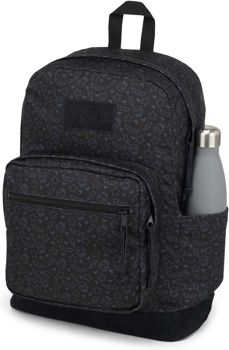image:imageJanSport Right Pack Backpack Durable Daypack with Padded 15 Laptop Sleeve Spacious Main Compartment amp Integrated Water Bottle Pocket GraffitiedSubtle Skull