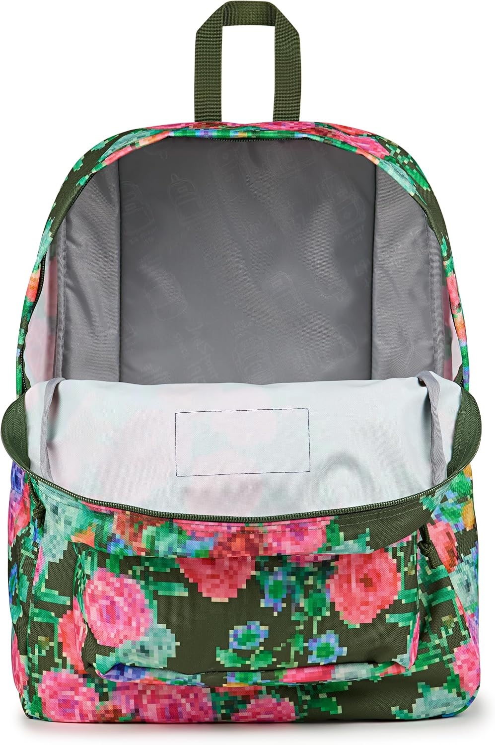 image:imageJanSport Superbreak Backpack Durable Lightweight Premium Backpack Bit Bouquet GreenBit Bouquet Green