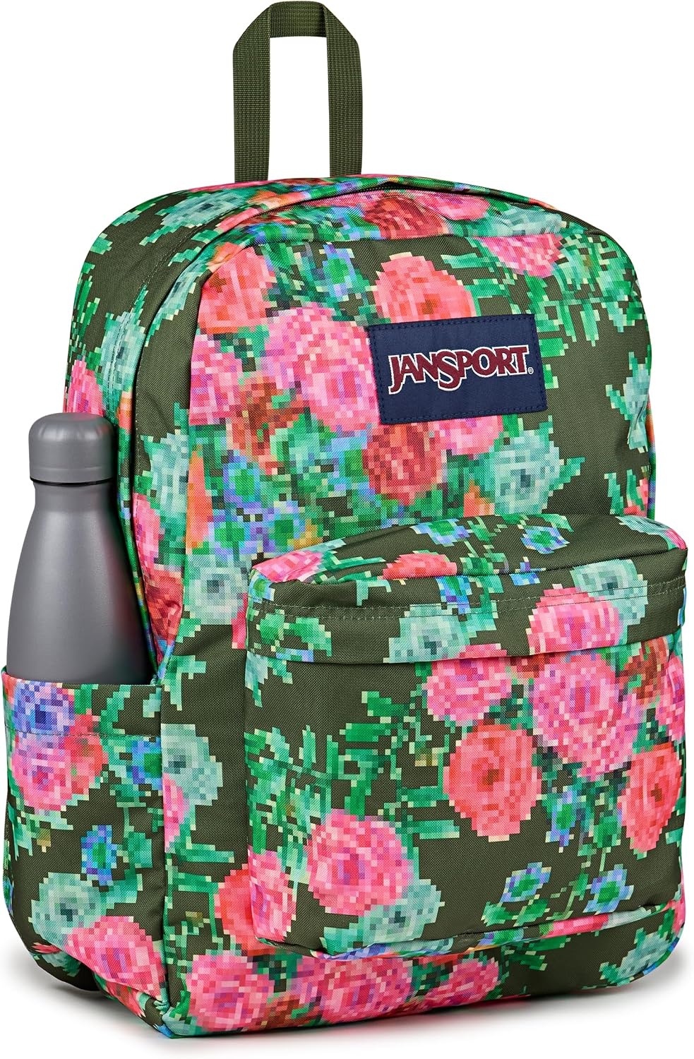 image:imageJanSport Superbreak Backpack Durable Lightweight Premium Backpack Bit Bouquet GreenBit Bouquet Green