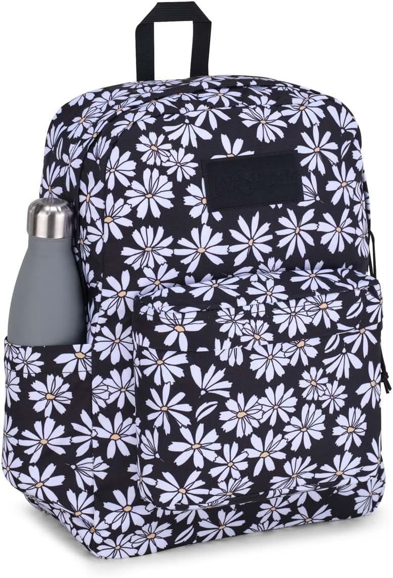 image:imageJanSport Superbreak Backpack Durable Lightweight Premium Backpack Bit Bouquet GreenPunk Pansies Black