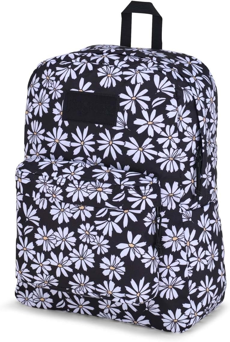 image:imageJanSport Superbreak Backpack Durable Lightweight Premium Backpack Bit Bouquet GreenPunk Pansies Black