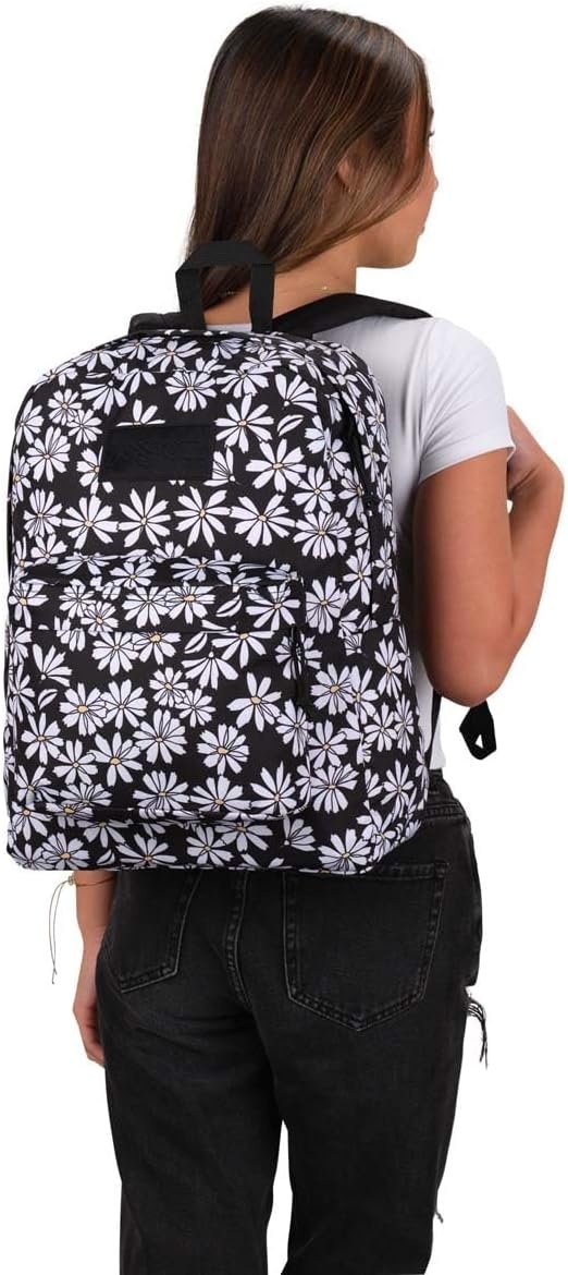 image:imageJanSport Superbreak Backpack Durable Lightweight Premium Backpack Bit Bouquet GreenPunk Pansies Black