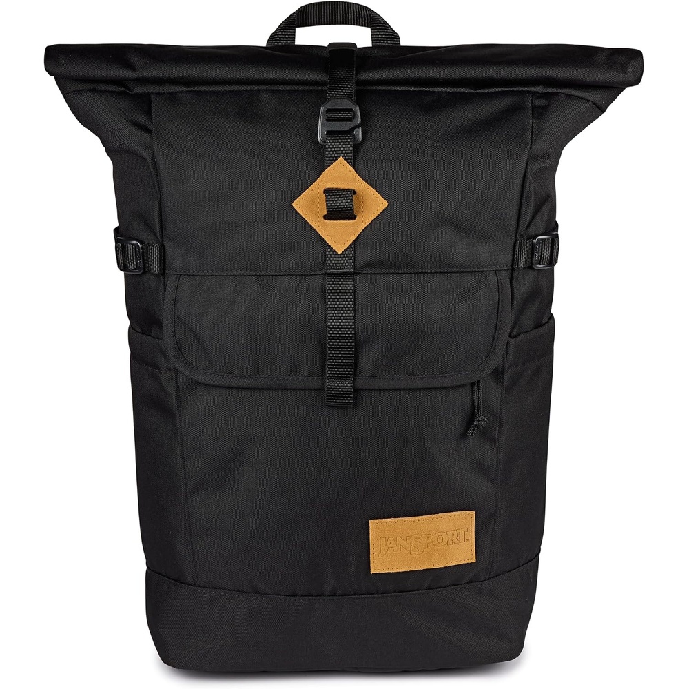image:imageJanSport Hatchet Rolltop Backpack 17inch Padded Laptop Sleeve Spacious Main Compartment Dual Water Bottle Pockets Russet RedBlack