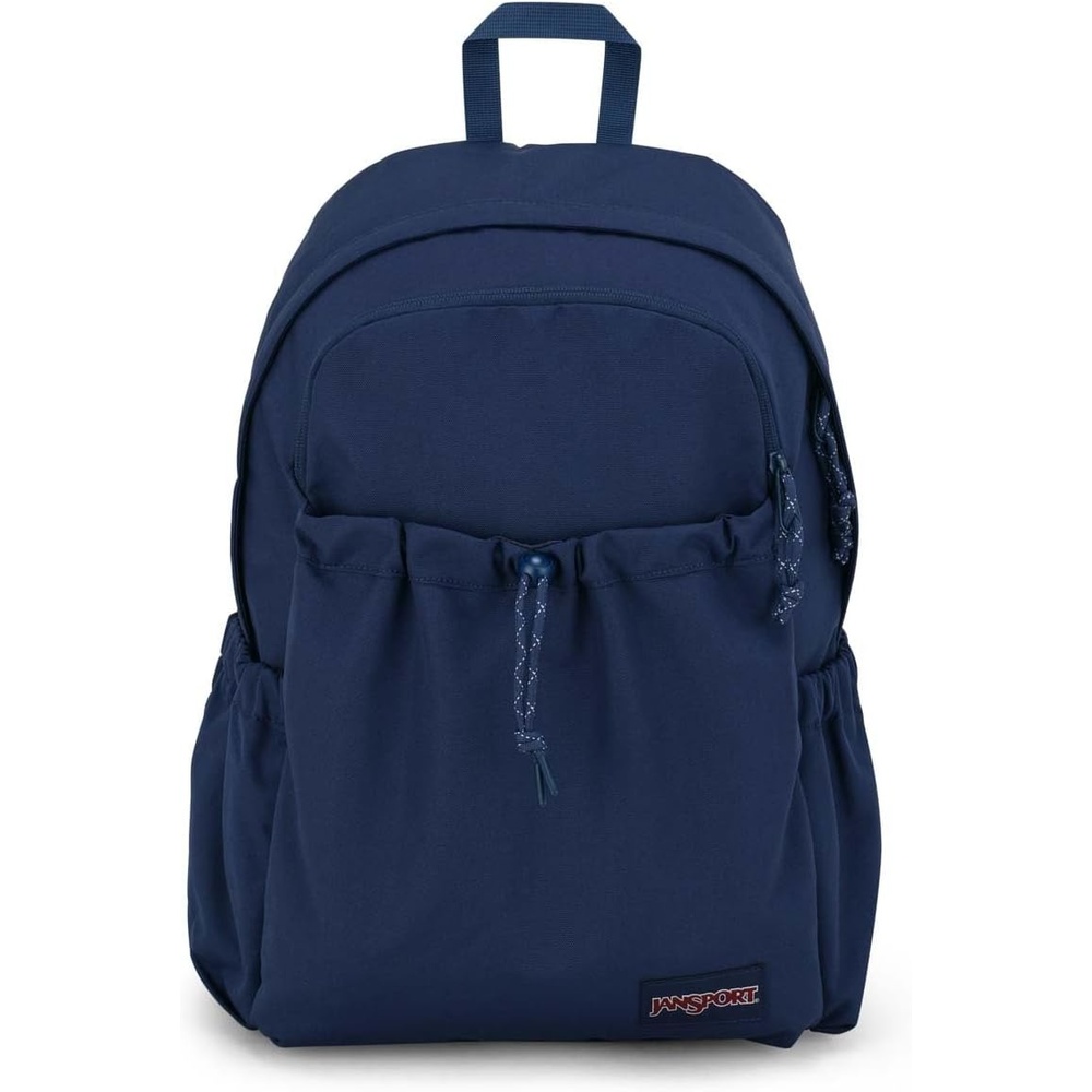 image:imageJanSport Lounge Pack Large Main Compartment Dual Water Bottle Pockets Front Drawcord Pocket Padded Laptop Sleeve BlackNavy