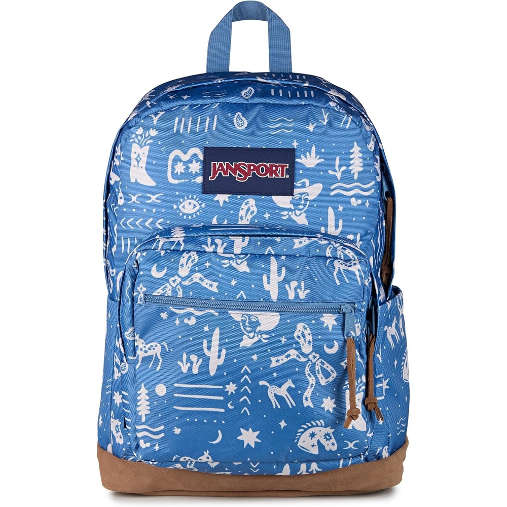 image:imageJanSport Right Pack Backpack Durable Daypack with Padded 15 Laptop Sleeve Spacious Main Compartment amp Integrated Water Bottle Pocket Pastel LilacYeehaw and Horses Elemental BlueCream