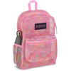 JanSport Eco Mesh Backpack, Red Tape, 17” x 12.5” x 6” – Large Semi-Transparent Bag for Adults with Laptop Sleeve, Padded Back Panel, Red Tape(Neon Daisy)