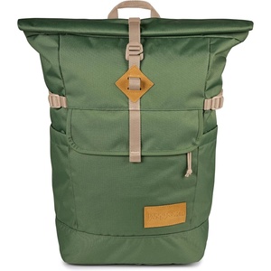 JanSport Hatchet Rolltop Backpack – 17-inch Padded Laptop Sleeve, Spacious Main Compartment, Dual Water Bottle Pockets, Russet Red(Cargo Green)